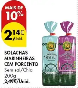 Pingo Doce Bolachas marinheiras cem porcento sem sal/chia promoção