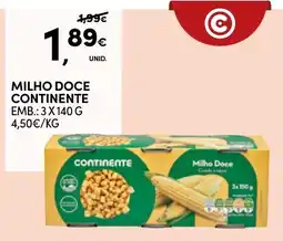 Continente Milho Doce Continente promoção