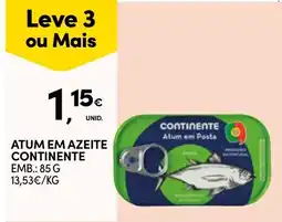 Continente Atum em azeite continente promoção
