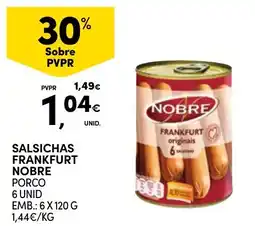 Continente Salsichas frankfurt nobre promoção