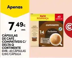 Continente Cápsulas de café compatíveis c/ delta q continente promoção