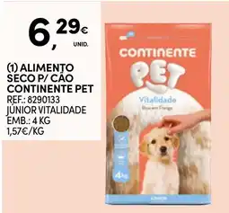 Continente Alimento seco p/ cão continente pet promoção