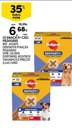 Continente Snack p/ cão pedigree dentastix p/ raças pequenas promoção