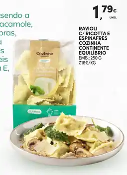 Continente Ravioli c/ ricotta e espinafres cozinha continente equilíbrio promoção