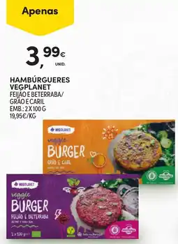 Continente Hambúrgueres vegplanet feijão e beterraba/ grão e caril promoção