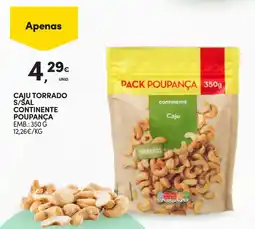 Continente Caju torrado s/sal continente poupança promoção
