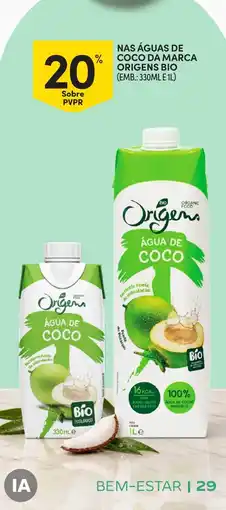 Continente Água de coco origens bio promoção