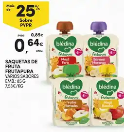 Continente Saquetas de fruta frutapura vários sabores promoção