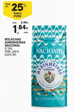 Continente Bolachas marinheiras nacional s/ sal promoção