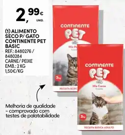 Continente alimento seco p/ gato continente pet basic promoção