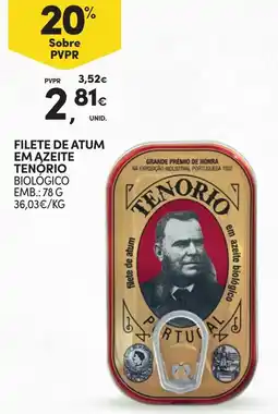 Continente filete de atum tenorio em azeite biológico promoção