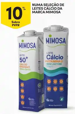 Continente leite cálcio da marca mimosa promoção