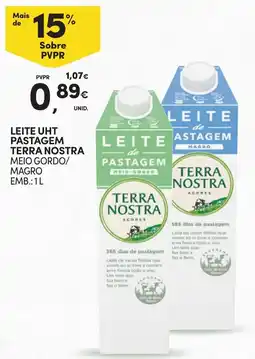 Continente Leite uht pastagem terra nostra promoção