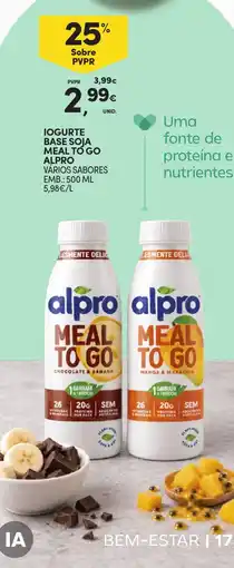 Continente Iogurte base soja meal to go alpro promoção