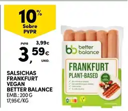 Continente Salsichas frankfurt vegan better balance promoção
