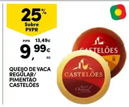 Continente queijo de vaca regular/pimentão castelões promoção