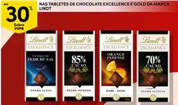 Continente Tabletes de chocolate excellence e gold da marca lindt promoção