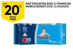 Continente nas toalhitas azul c/tampa da marca dodot promoção