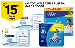 Continente toalhitas azul e pure da marca dodot promoção