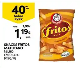 Continente Snacks fritos matutano milho promoção