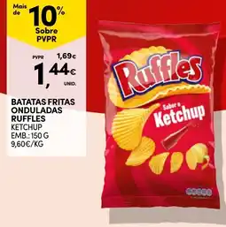 Continente batatas fritas onduladas ruffles sabor a ketchup promoção