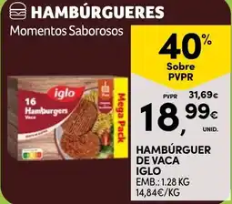 Continente Hambúrguer de vaca iglo promoção