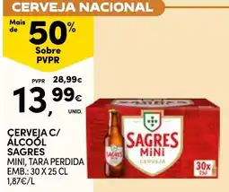 Continente Cerveja c/ álcool sagres mini promoção