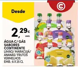 Continente Água c/ gás sabores continente promoção