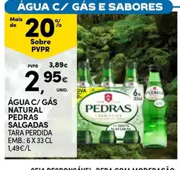 Continente Água c/ gás natural pedras salgadas promoção