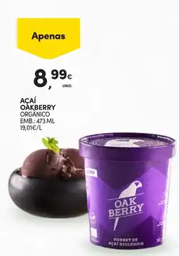 Continente Açaí oakberry orgânico promoção