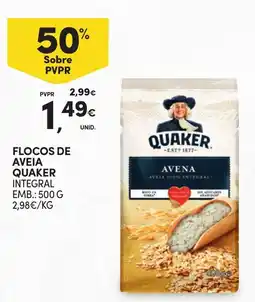Continente Flocos de aveia quaker integral promoção