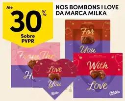Continente nos bombons i love da marca milka promoção