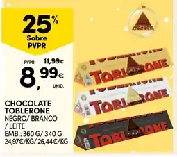 Continente Chocolate Toblerone negro/ branco / leite promoção