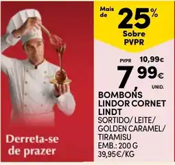 Continente Bombons Lindor Cornet Lindt promoção