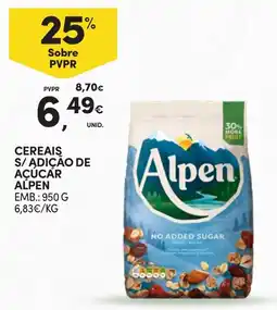 Continente Cereais s/ adição de açúcar alpen promoção