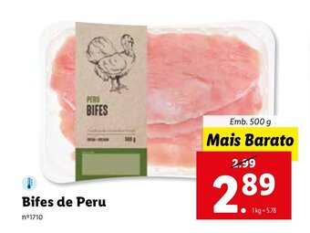 Lidl Bifes de Peru 500g promoção