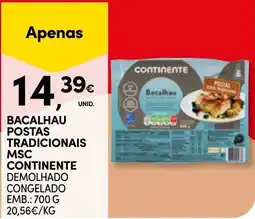 Continente Bacalhau postas tradicionais msc continente demolhado congelado promoção