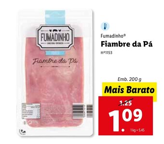 Lidl Fumadinho Fiambre da Pá 200g promoção