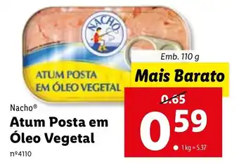 Lidl Nacho Atum Posta em Óleo Vegetal 110g promoção