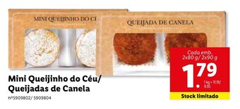 Lidl Mini Queijinho do Céu/Queijadas de Canela 2x80/90g promoção