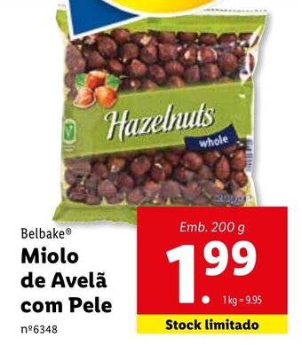 Lidl Belbake Miolo de Avelã com Pele 200g promoção
