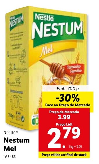 Lidl Nestlé Nestum Mel 700g promoção