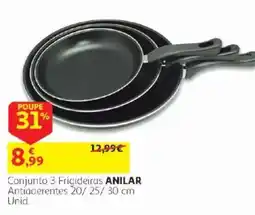 Auchan Conjunto 3 Frigideiras Anilar promoção