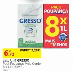 Auchan Leite UHT Gresso promoção