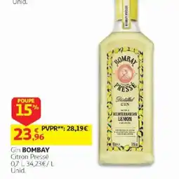 Auchan Gin bombay citron pressé promoção