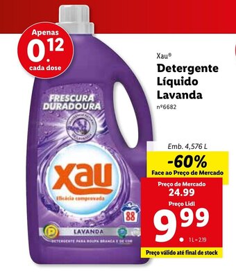 Lidl Xau Detergente Líquido Lavanda 4,576L promoção