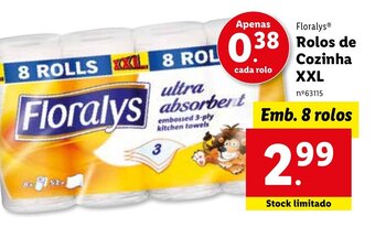 Lidl Floralys Rolos de Cozinha XXL 8 rolos promoção