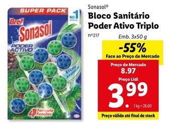 Lidl Sonasol Bloco Sanitário Poder Activo Triplo 3x50g promoção