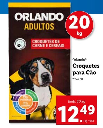 Lidl Orlando Croquetes para Cão 20kg promoção