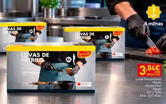 Luvas descartáveis nitrilo masterchef pretas